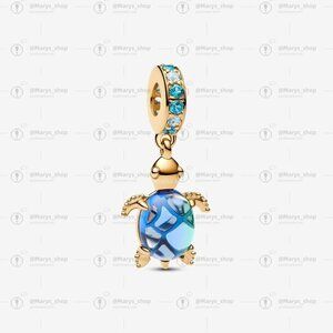 Pandora Sea Turtle Murano Glass Dangle Charm|Pendant